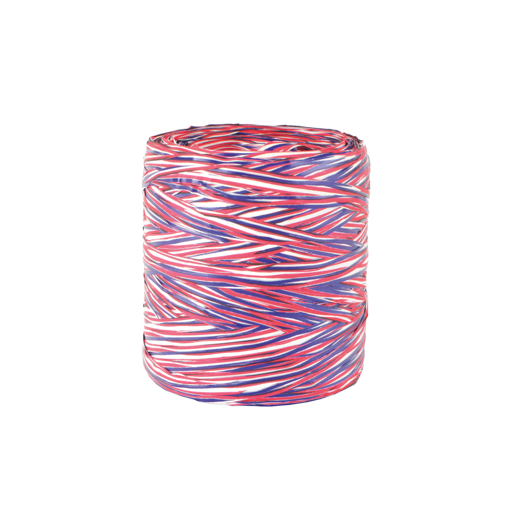 Afbeeldingen van Rol à 200 mtr raffia rood/wit/blauw