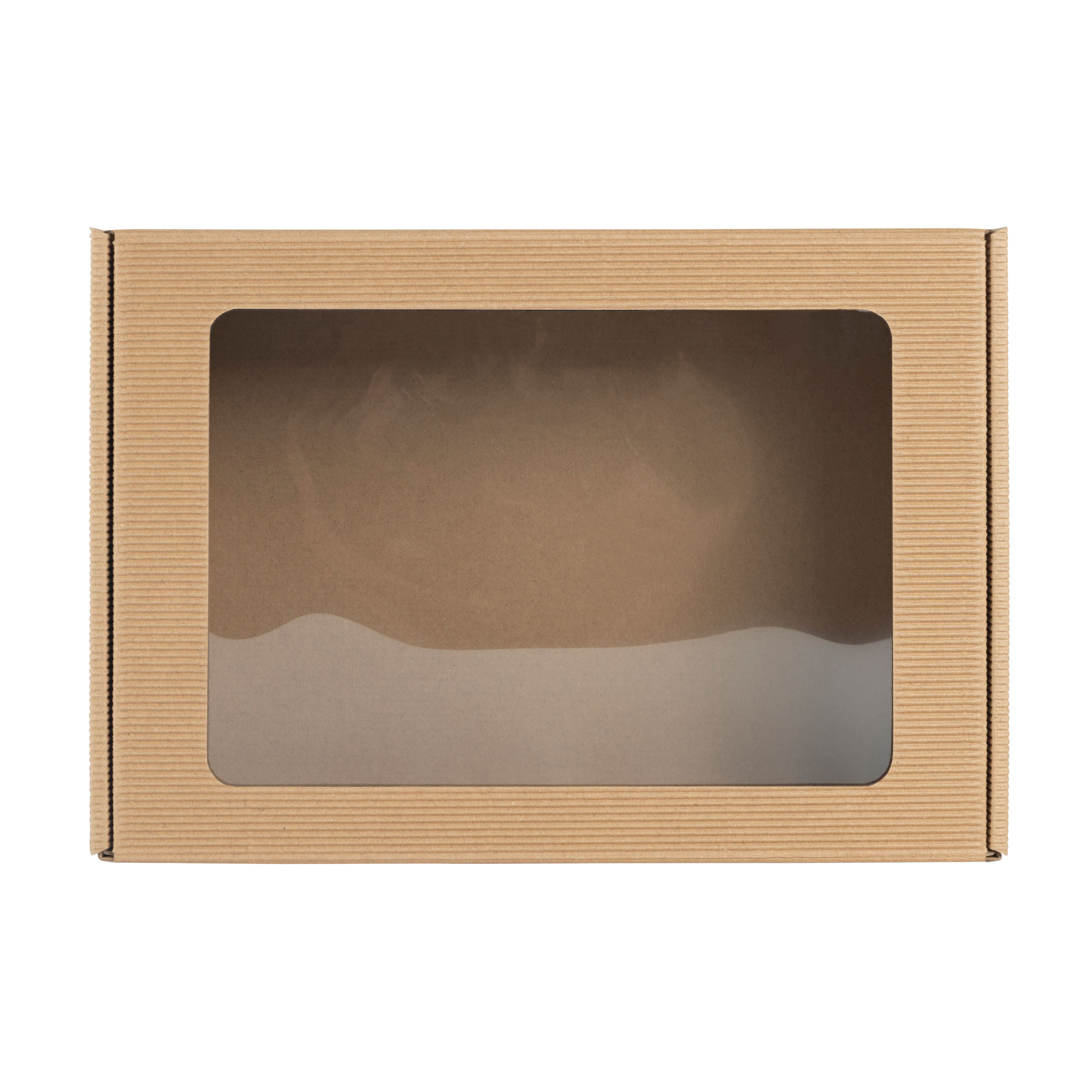 Afbeeldingen van Pak à 10 vensterdoos 30,5x21x8,5 cm open golf kraft