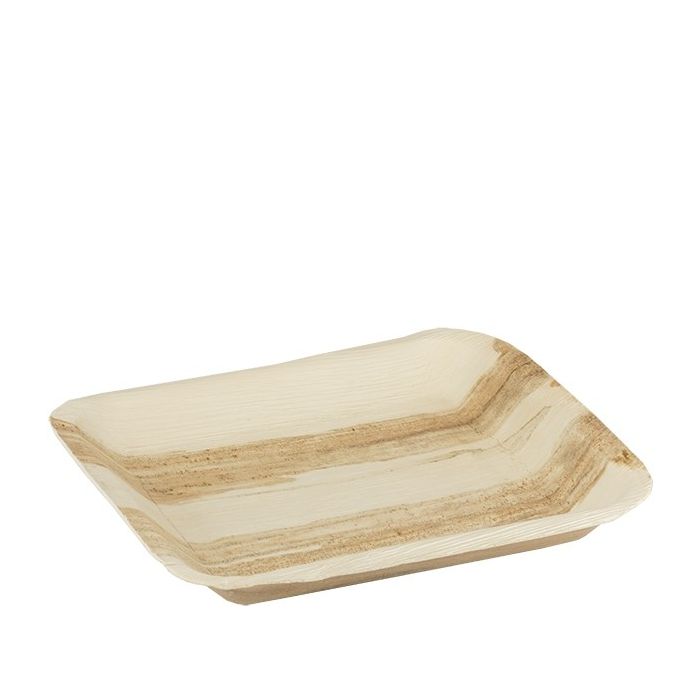 Afbeeldingen van Ds à 100 bord vierkant 24x24 cm palmblad  