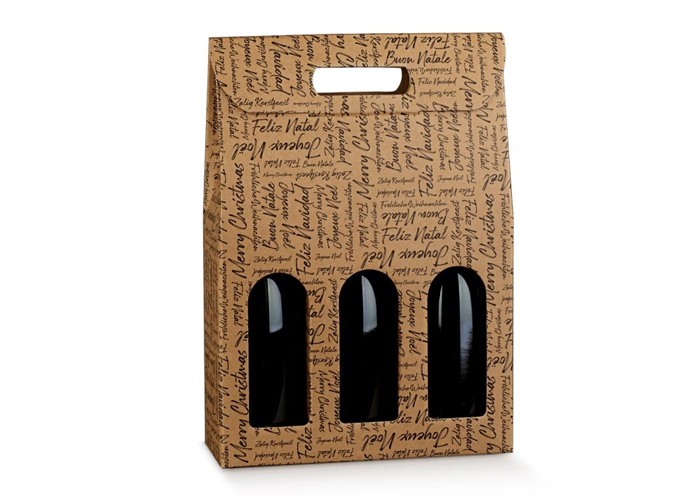 Afbeeldingen van Ds à 30 draagkarton 3 fles 27x9x38,5 cm Words Christmas (uc)