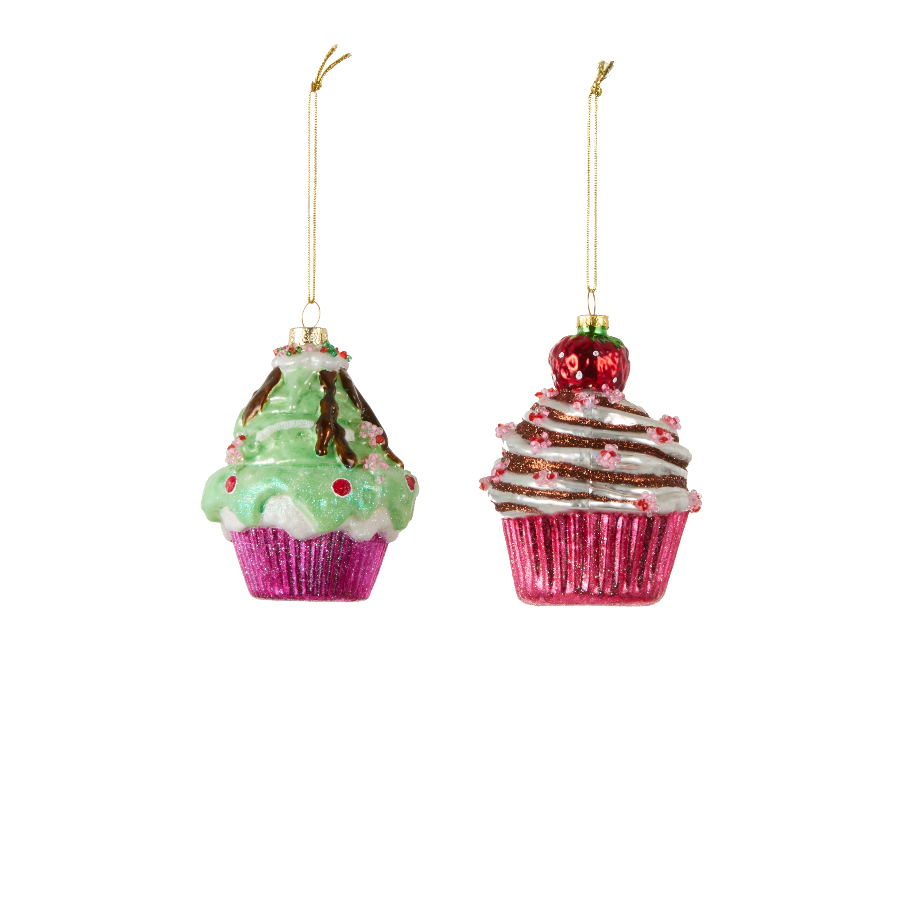 Afbeeldingen van Kerstbal cupcake 7x10 cm assorti