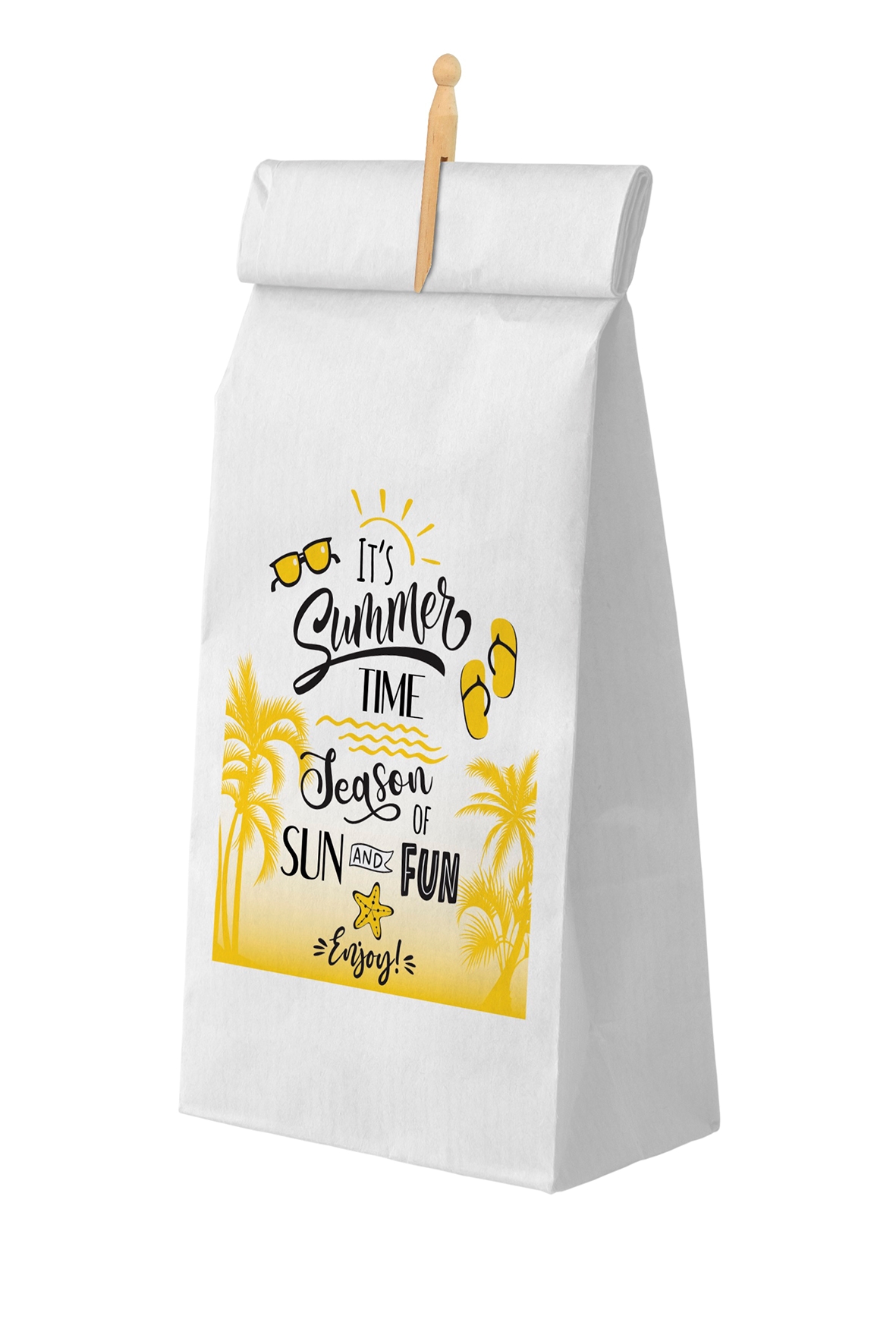 Afbeeldingen van Pak à 10 kadozak 20+10x47 cm Summertime met knijper (ucl)