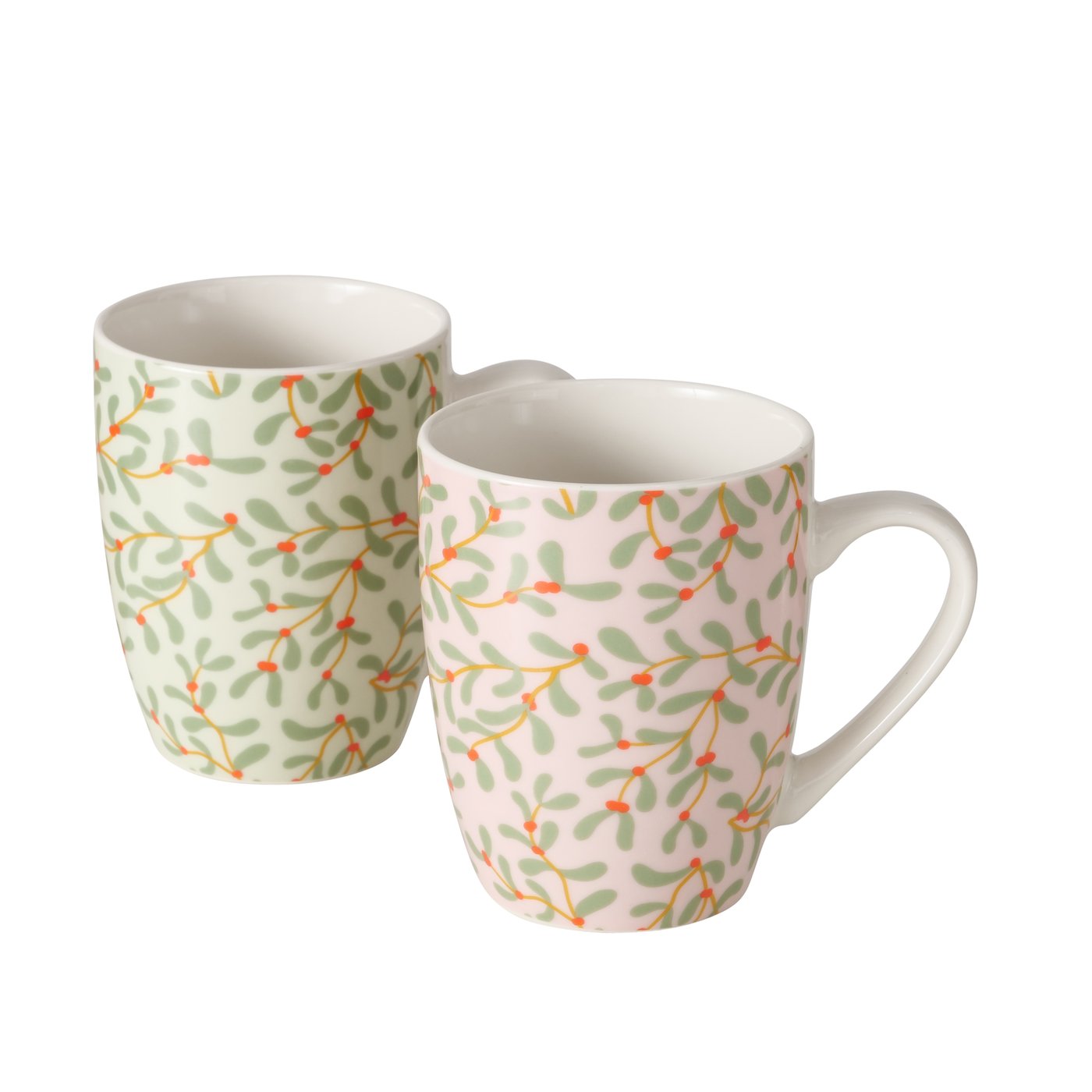 Afbeeldingen van Mok keramiek 350 ml 8,5x10,5 cm Mistletoe assorti