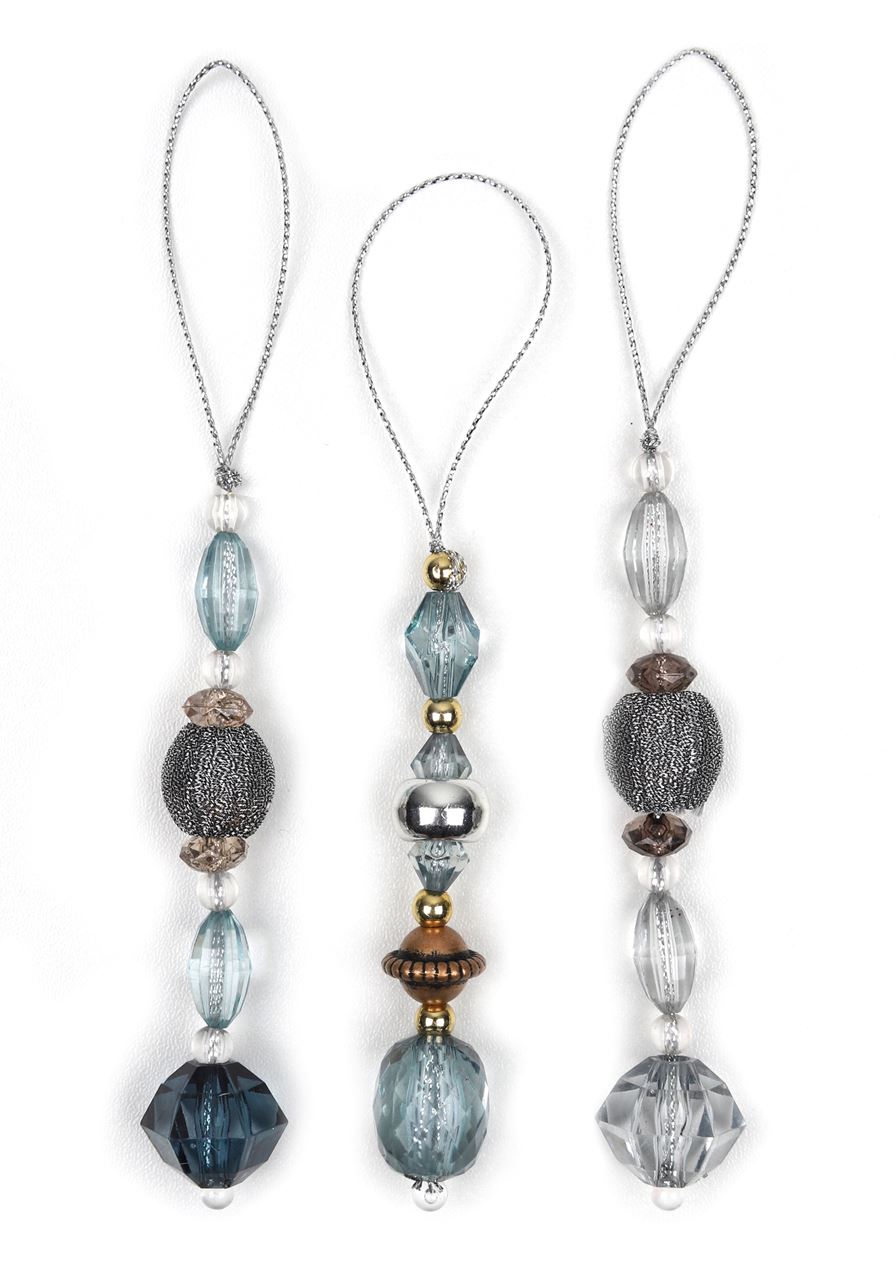 Picture of Set à 3 ornamenthangers 16 cm blauw/zilver (ucl)