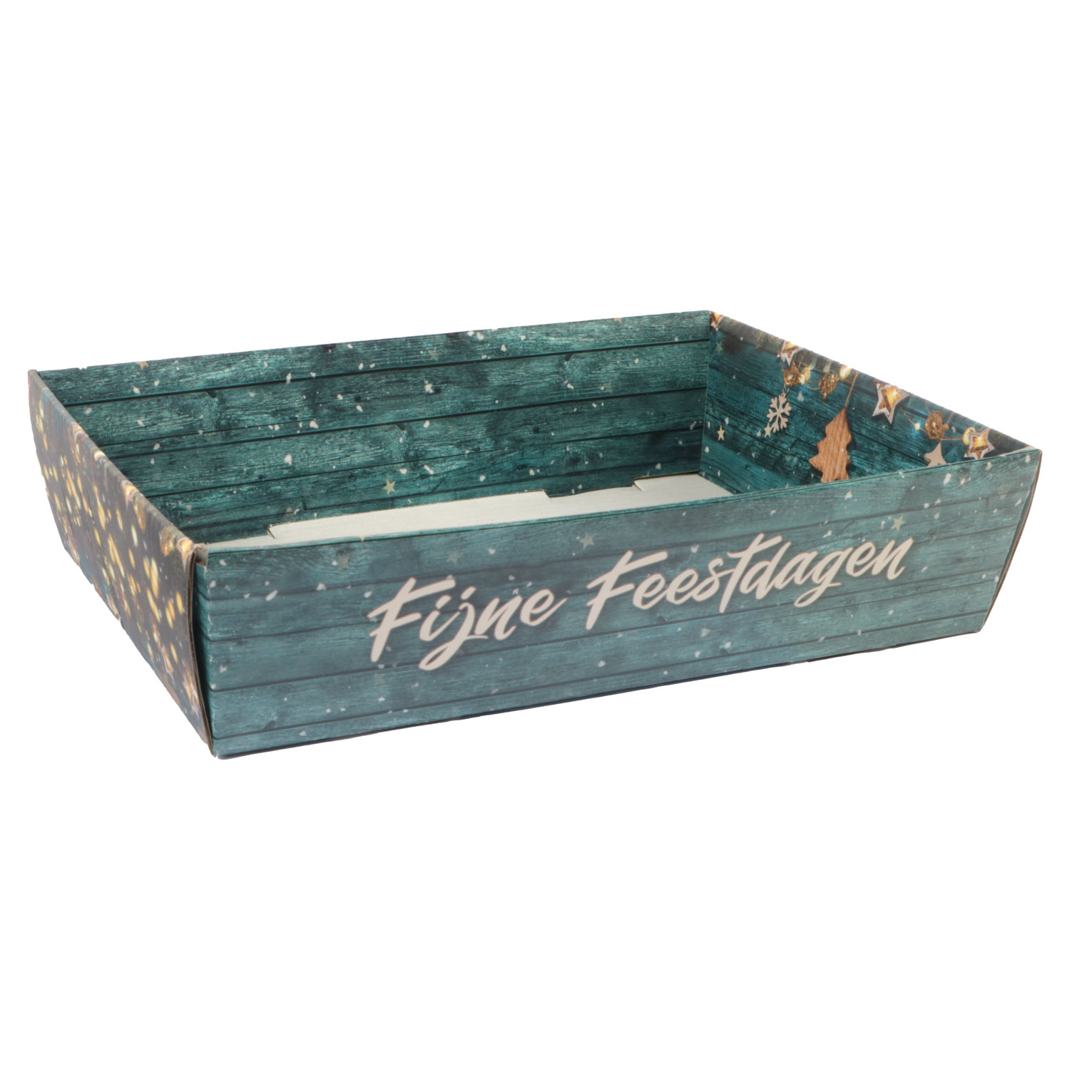 Afbeeldingen van Ds à 25 kartonnen bak 23x16x5,8 cm Fijne Feestdagen