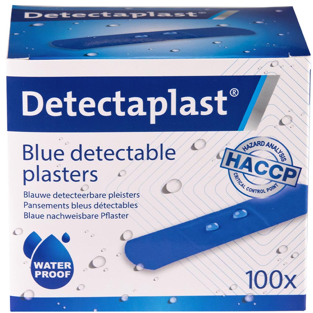 Afbeeldingen van Ds à 100 hygienische dectectiepleisters blauw, 19x72 mm