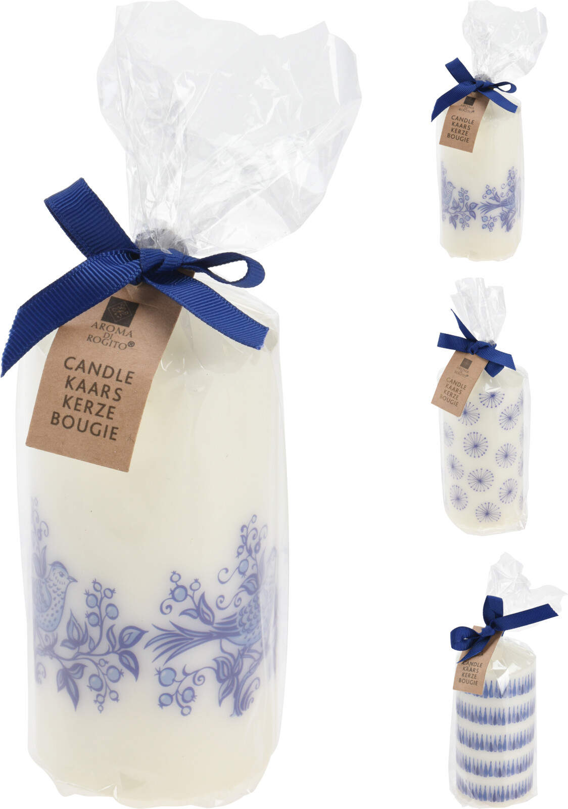 Afbeeldingen van Stompkaars 6x12 cm Delfts blauw 