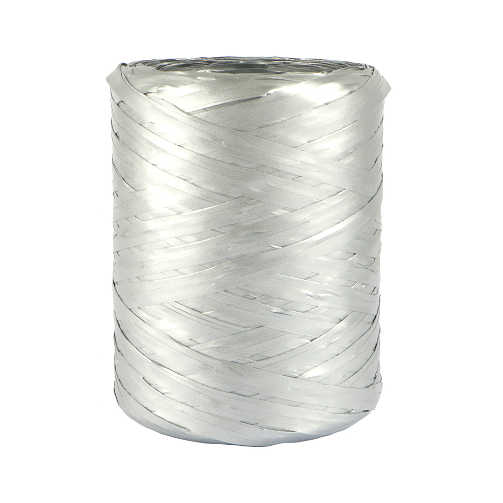 Afbeeldingen van Rol à 200 mtr raffia zilver metallic (uc)