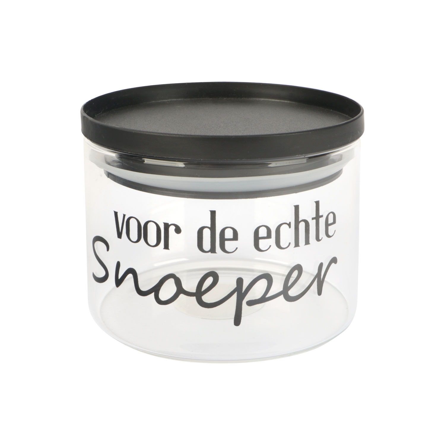 Afbeeldingen van Glazen pot 400 ml plastic deksel Voor de echte snoeper