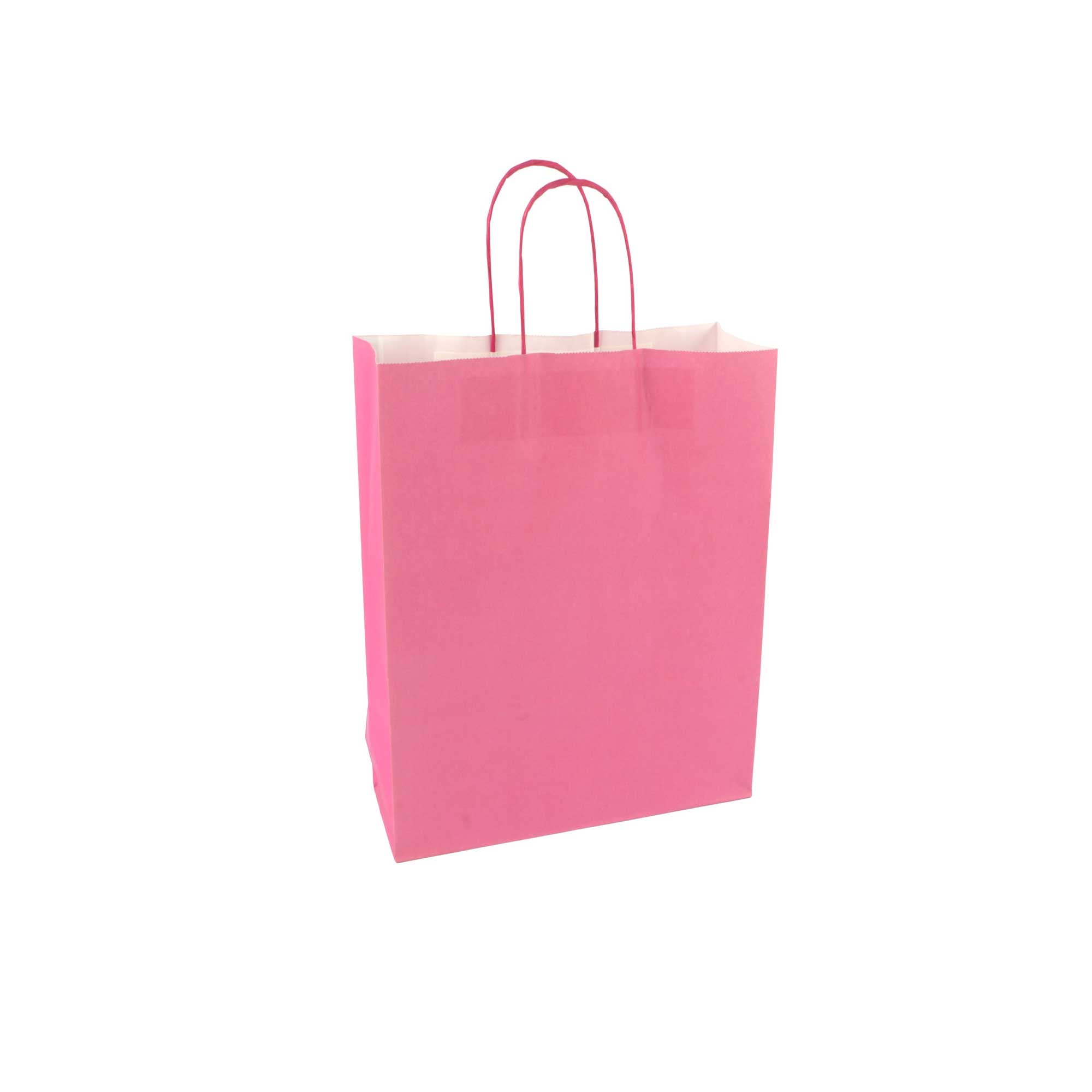 Afbeeldingen van Pak à 50 papieren tas fuchsia 18+8x22 cm 90grs