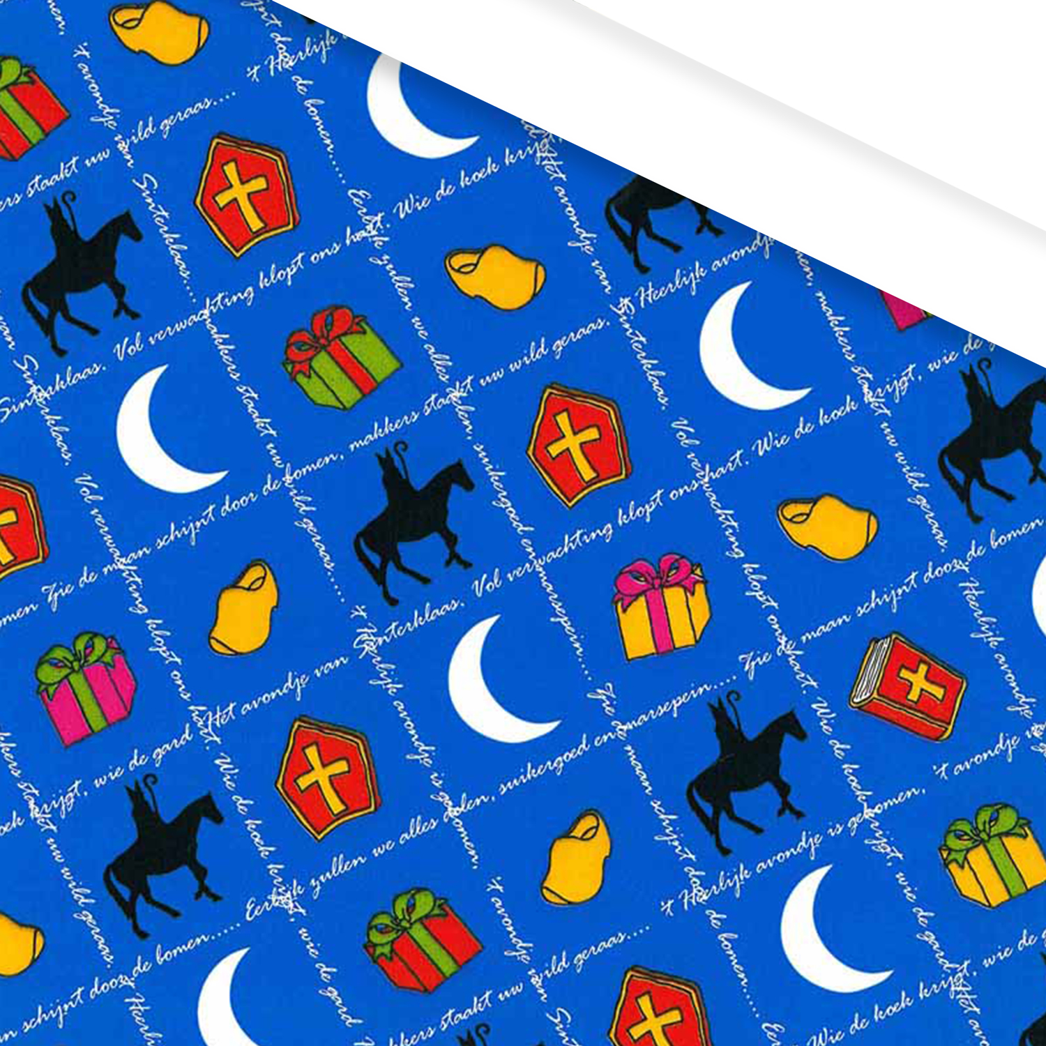 Afbeeldingen van Rol Sintpapier 50 cm 200 mtr Maan & mijter blauw
