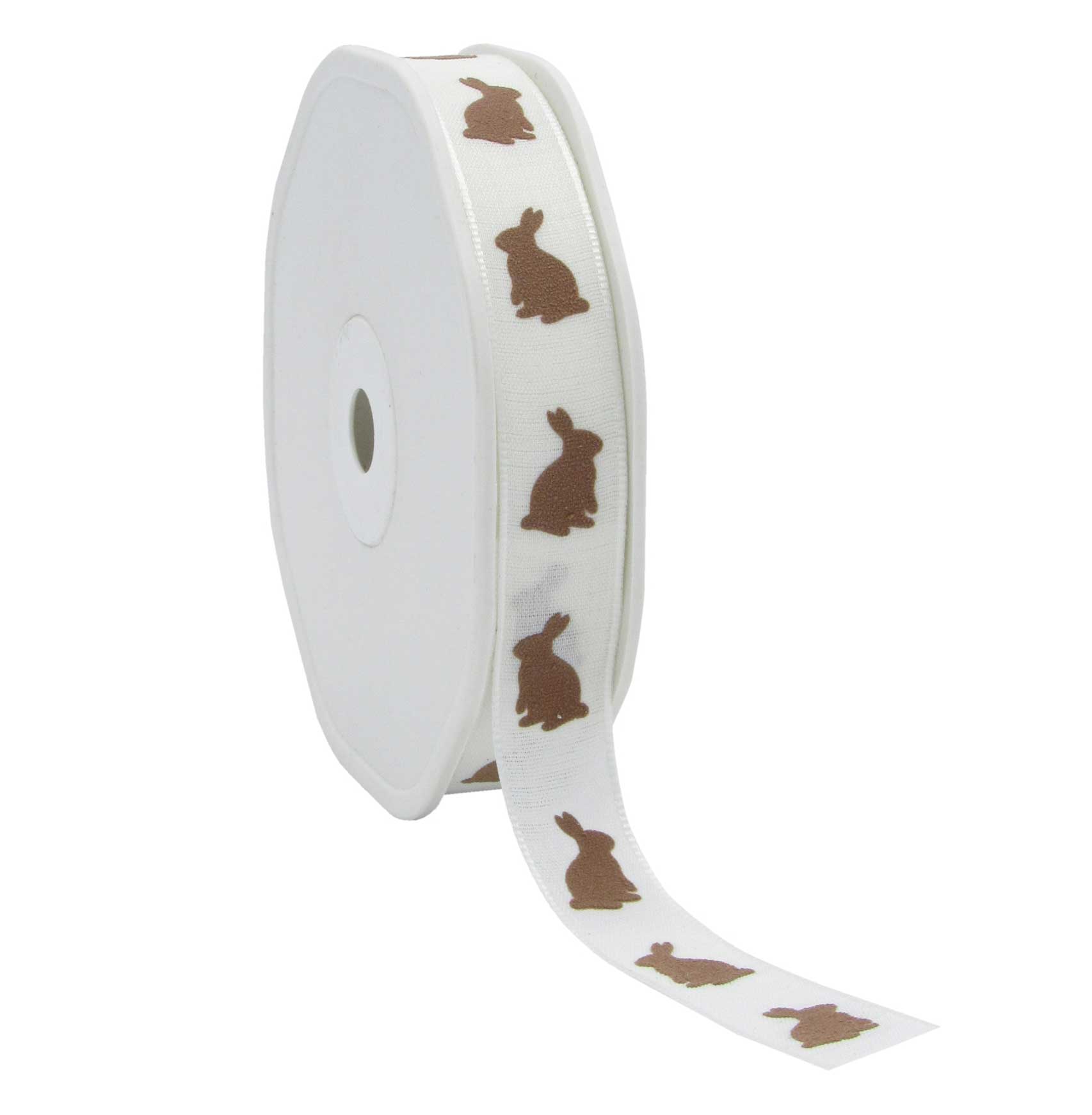 Afbeeldingen van Rol textiellint 16 mm 15 mtr Paashaas crème (ucl)