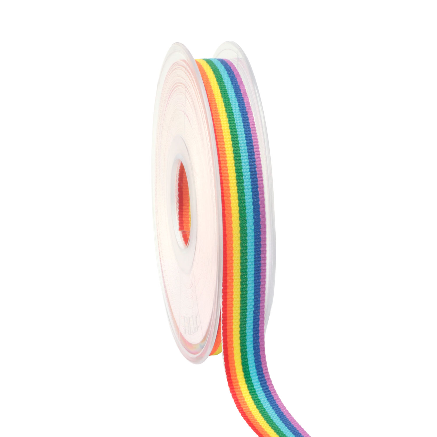 Afbeeldingen van Rol textiellint 15 mm 20 mtr regenboog