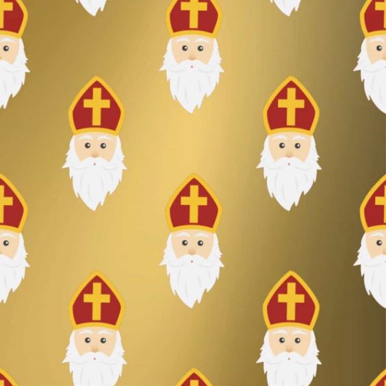 Afbeeldingen van Rol Sintpapier 30 cm 200 mtr goud Sint