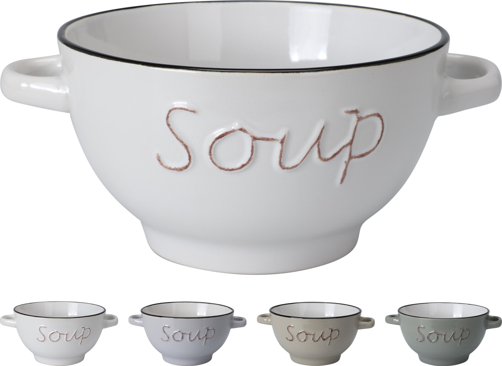 Afbeeldingen van Soepkom met oren soup assorti kleuren 