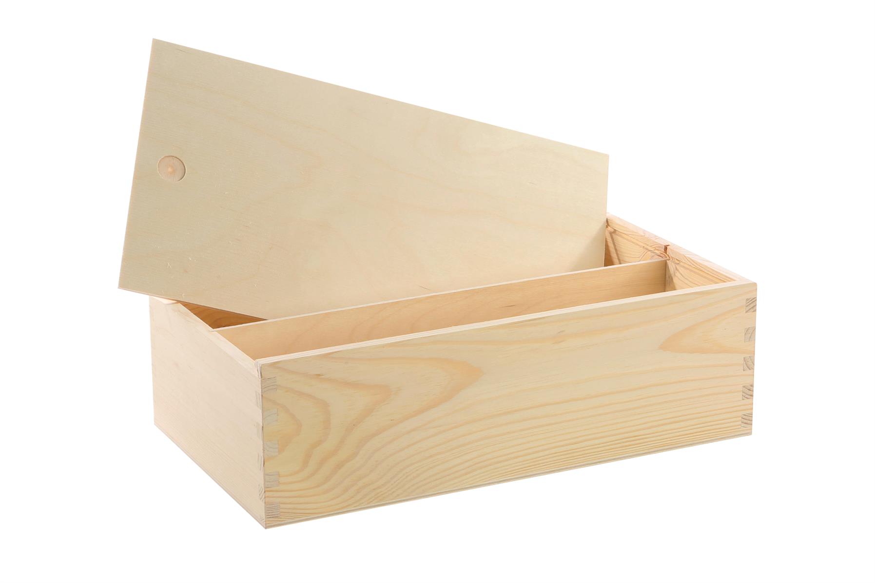 Afbeeldingen van Schuifdekselkist 2 fles met blokverbinding