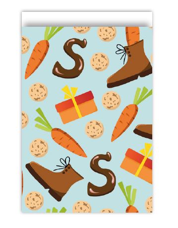 Picture of Ds à 200 Sint kadozak 17x25 cm silver Sint cadeau en snoepgoed