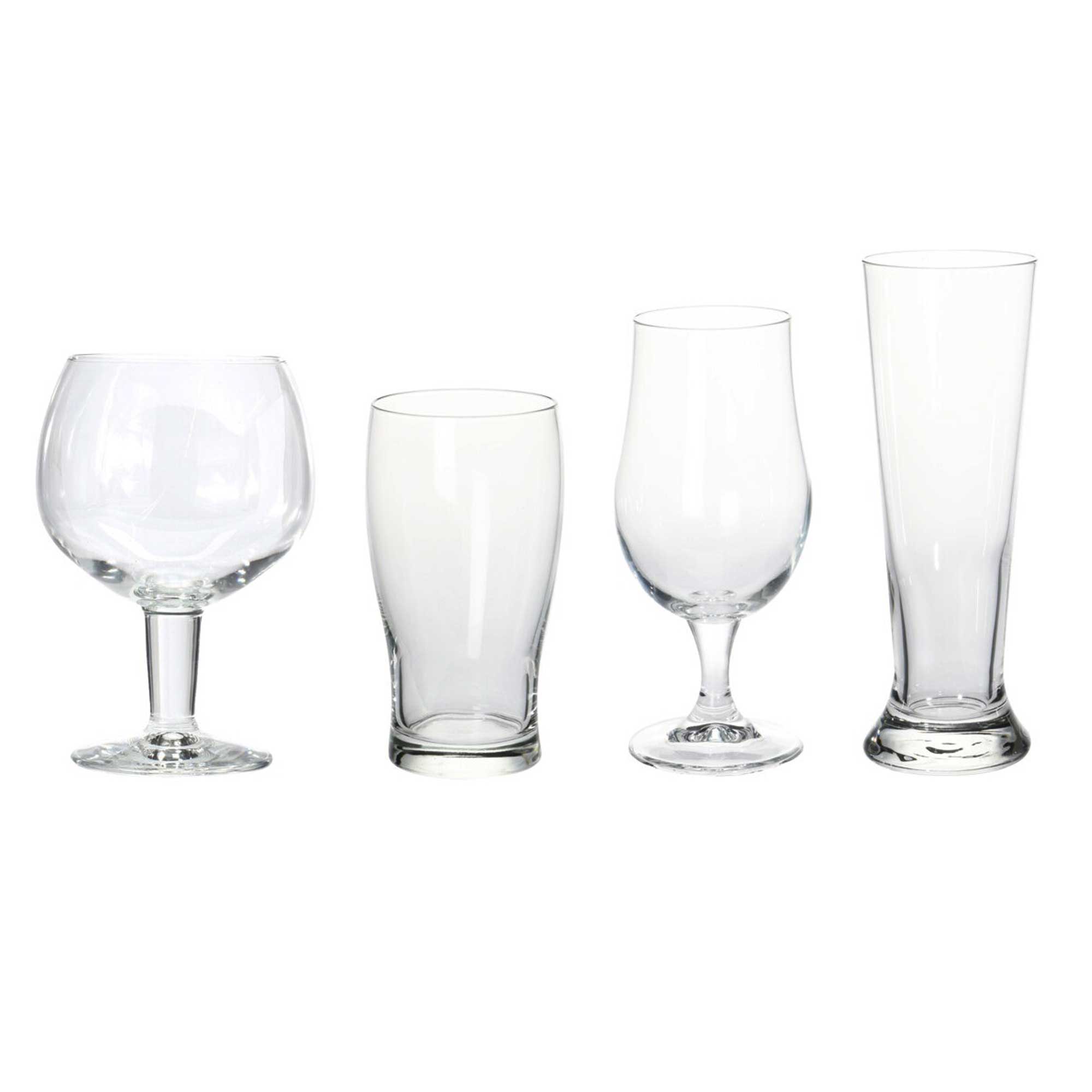 Afbeeldingen van Set à 4 bierglazen assorti