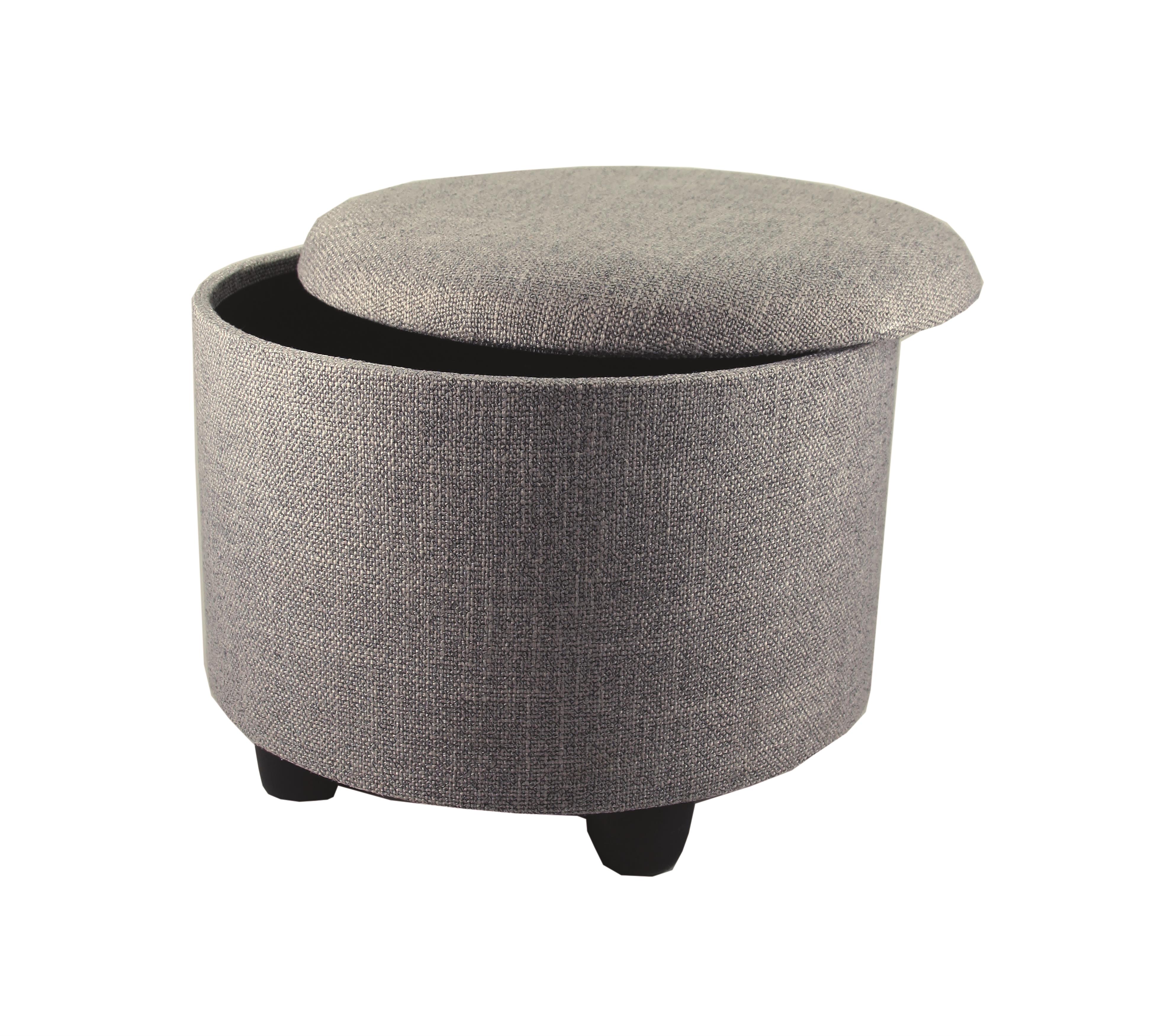 Afbeeldingen van Stoffen poef 35x28 cm op pootjes met los deksel (uc)