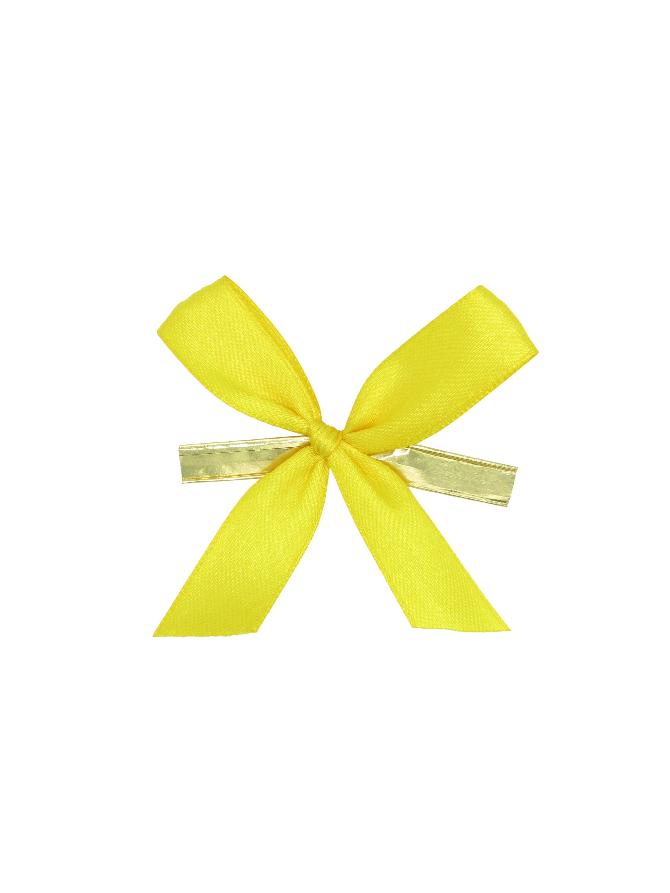 Afbeeldingen van Zak à 250 strik 6 cm met sluitclip, geel