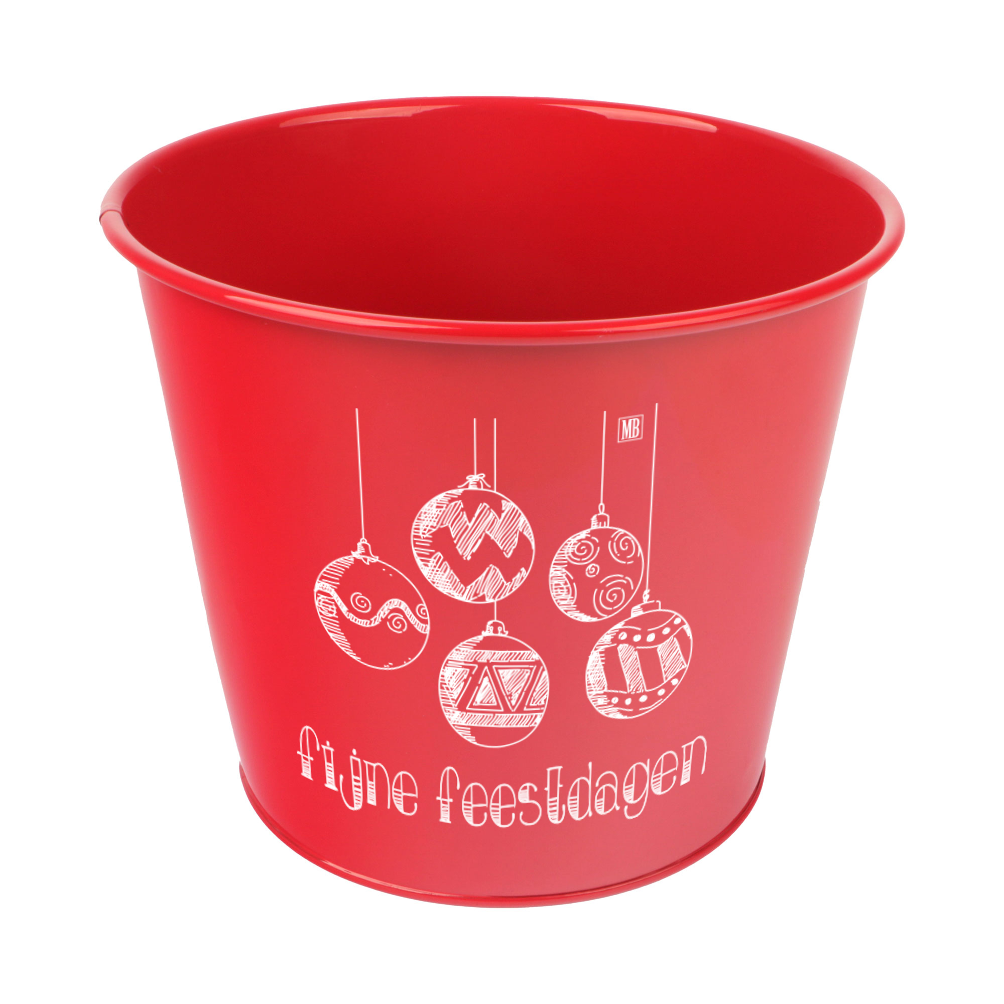 Afbeeldingen van Emmer 22/17x18,5 cm rood, Fijne Feestdagen