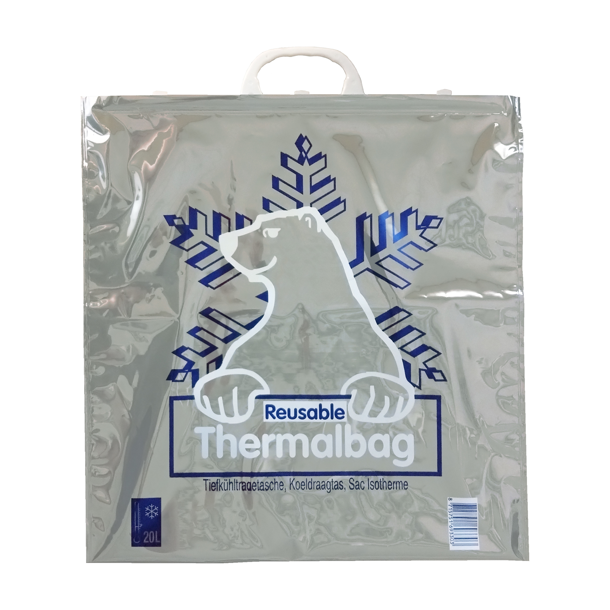 Afbeeldingen van Ds à 100 koeltas 45x45 cm, platte handgrepen met sluitclips 