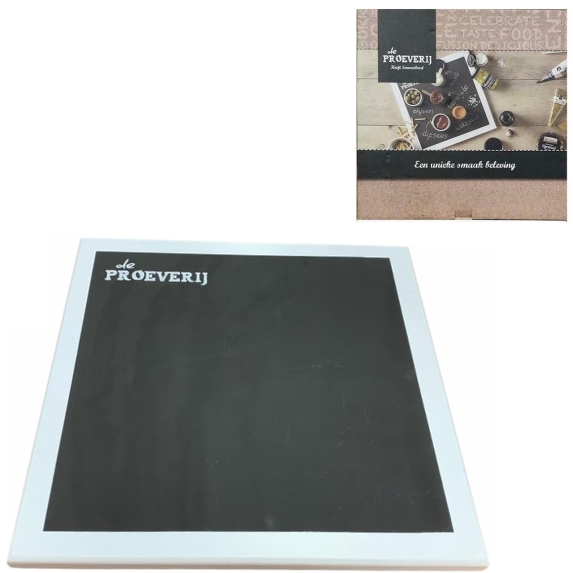 Afbeeldingen van Krijtbord voor hapjes 35x35 cm