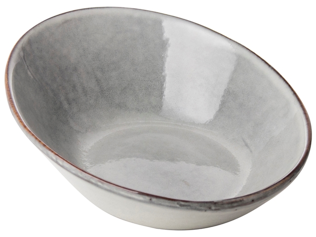 Afbeeldingen van Keramiek tapas schaaltje ovaal 18x14,5 cm Soenil lichtgrijs