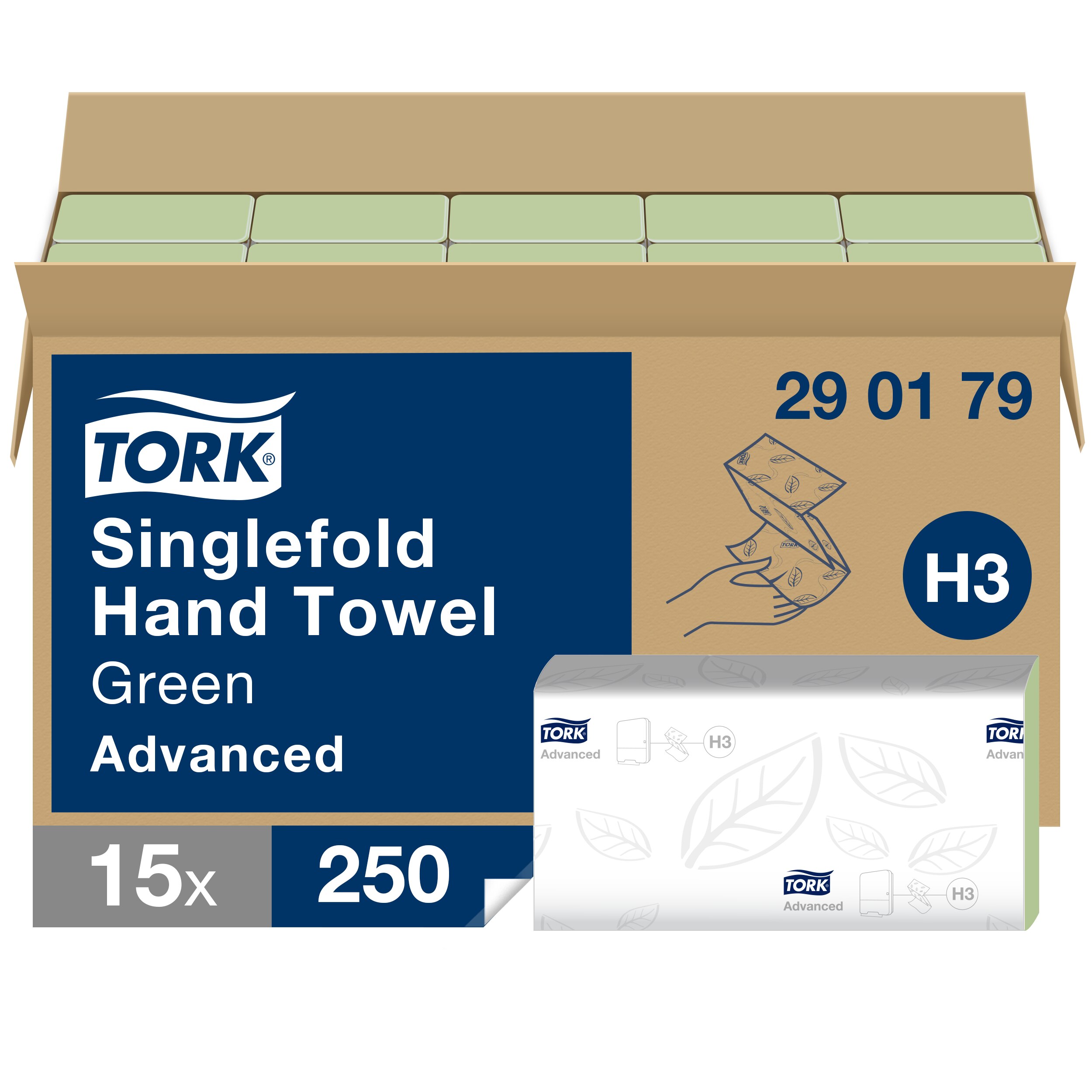 Afbeeldingen van Ds à 3750 Tork handdoek advanced groen(uc)