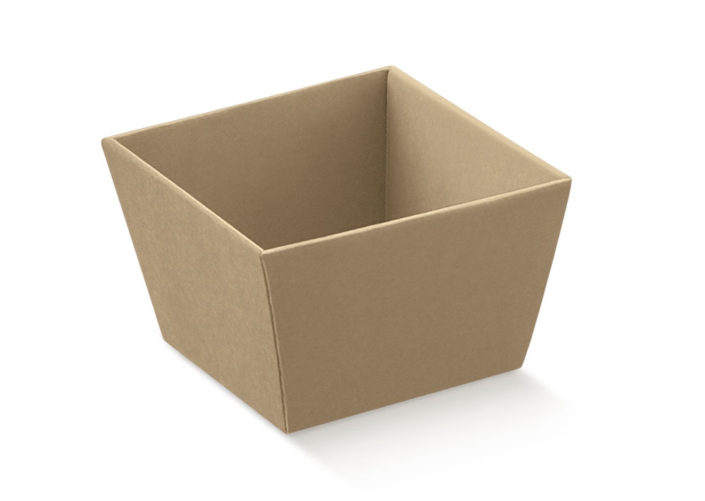 Afbeeldingen van Pak à 10 kartonnen bak 21x21x9 cm kraft (uc)