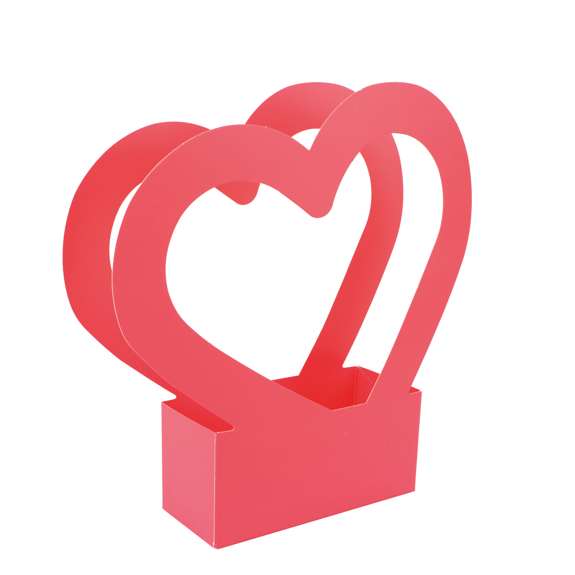 Afbeeldingen van Pak à 10 pakketbak 30x29,5 cm hart rood 