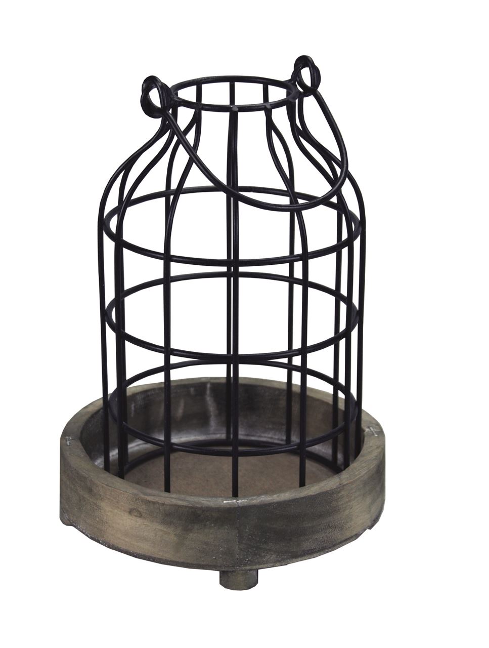 Afbeeldingen van Kaarshouder 15x22 cm hout en draad S (uc)