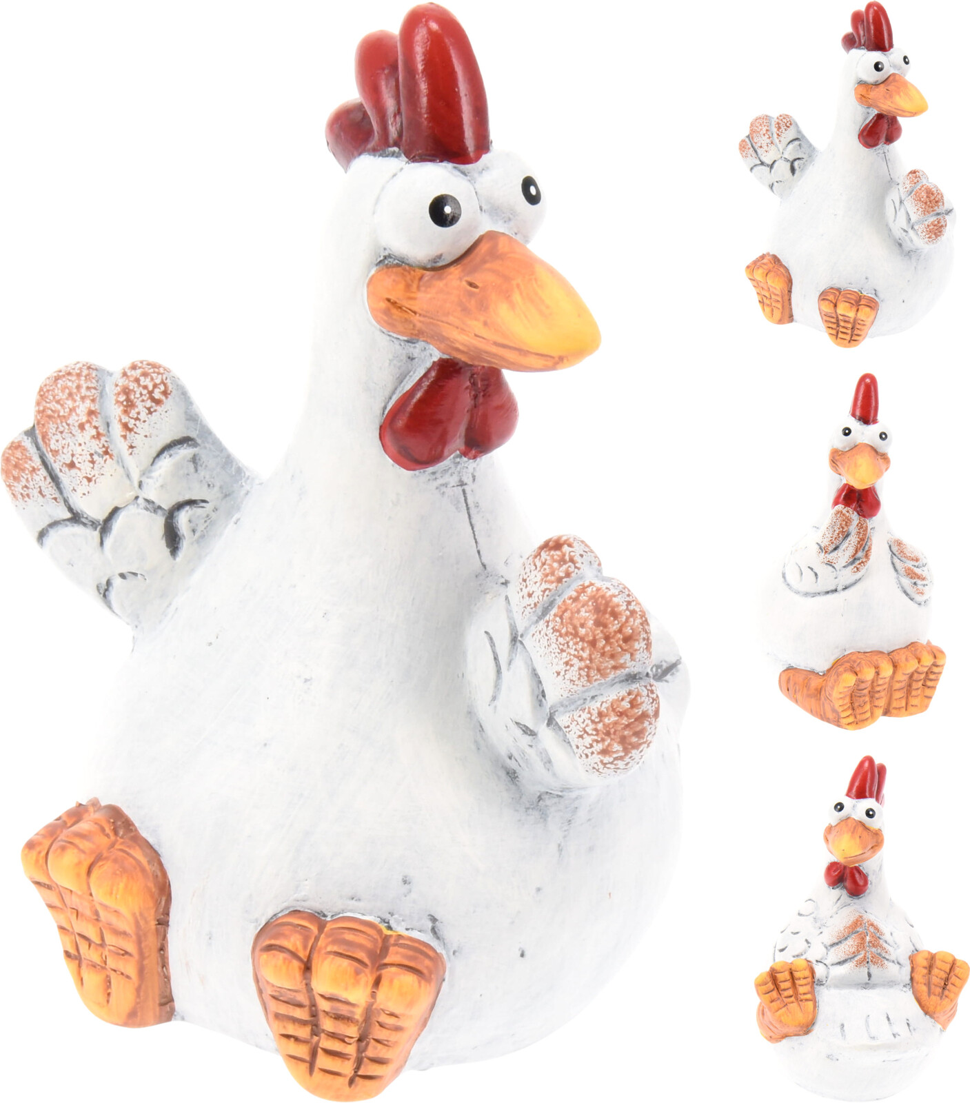 Afbeeldingen van Decoratie kip zittend 13 cm assorti