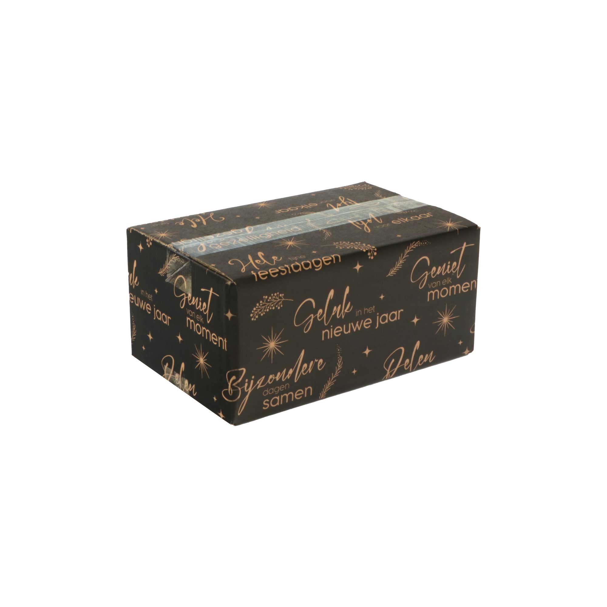 Afbeeldingen van Kerstdoos A140 kerstwensen 31x20x14 cm zwart (uc)