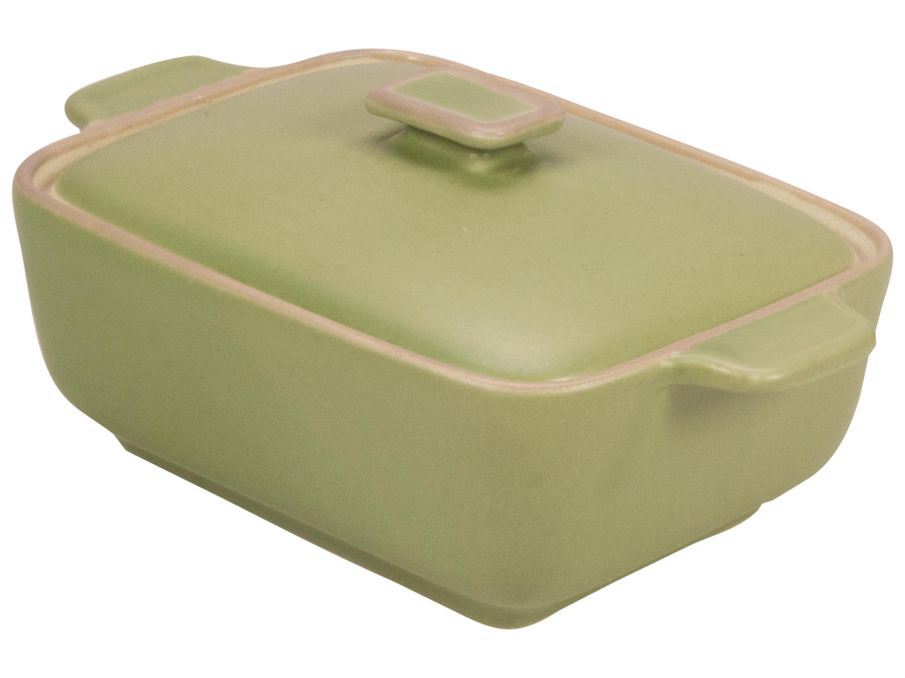 Afbeeldingen van Mini ovenschaal keramiek 11x9x4,5 cm  groen