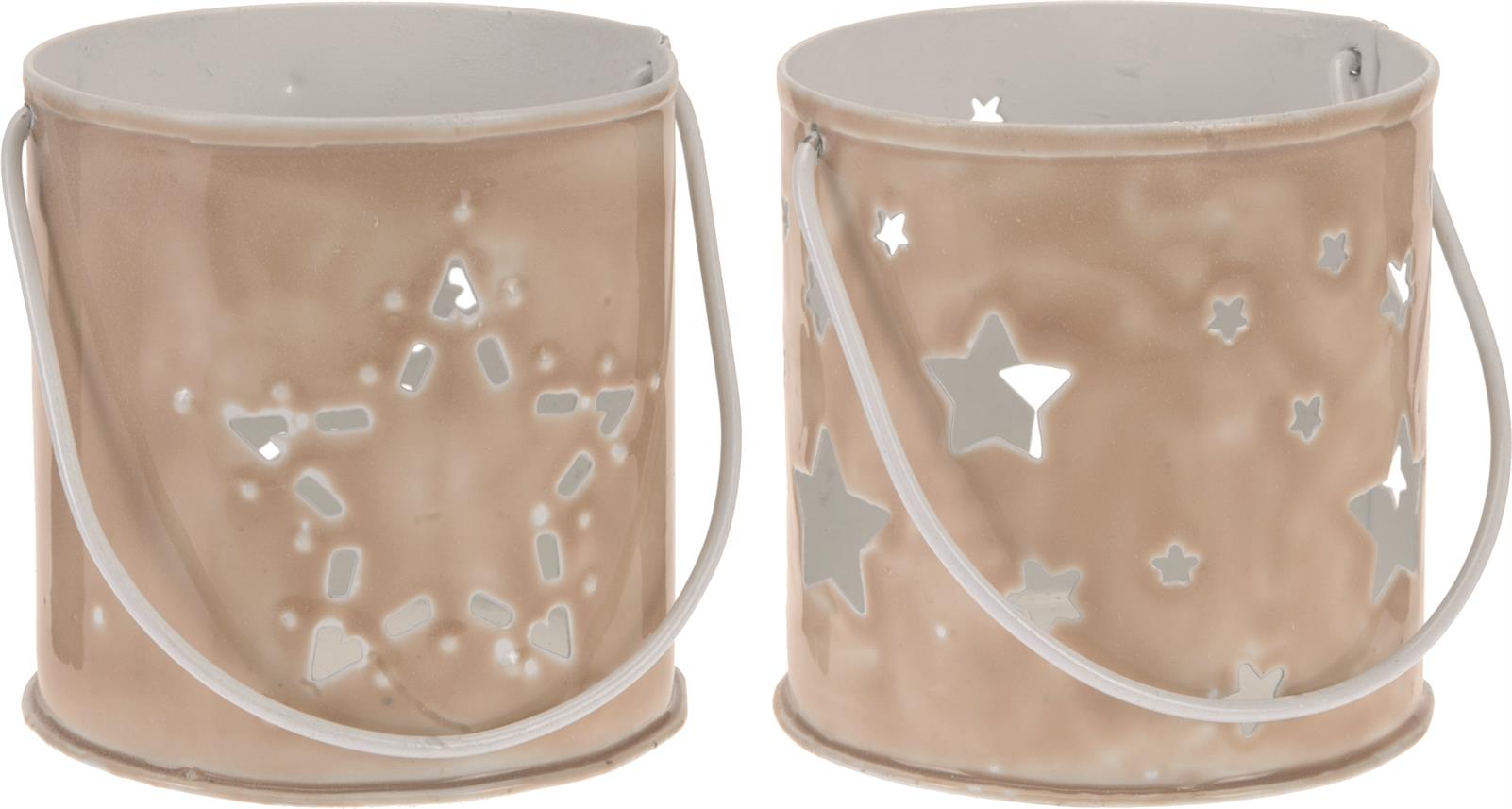 Afbeeldingen van Waxinelichthouder metaal 8x8,5 cm assorti