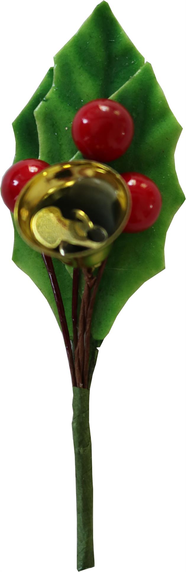 Afbeeldingen van Ds à 72 hulsttakje met besjes & Bel 8 cm