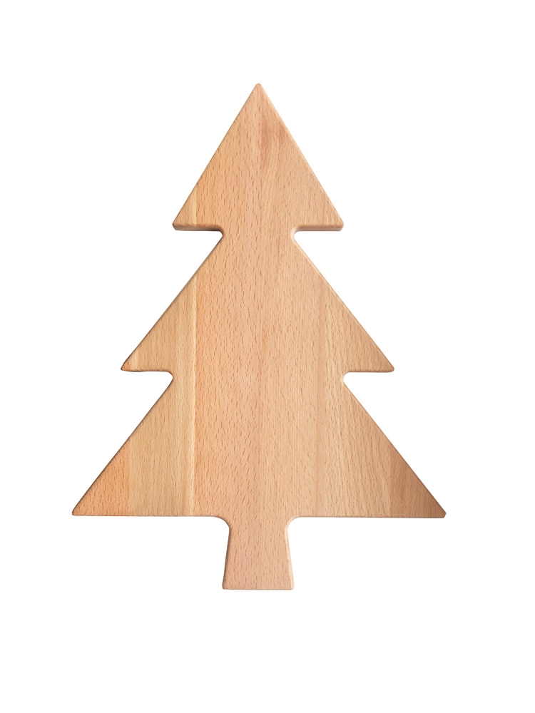 Afbeeldingen van Beuken plank 35x26x1,5 cm kerstboom