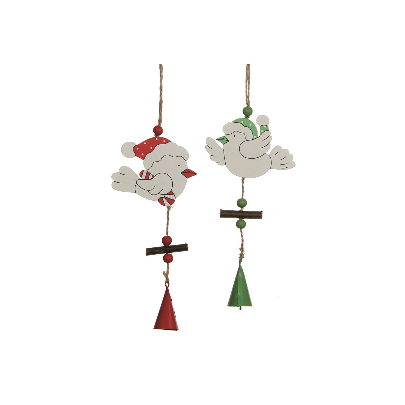 Afbeeldingen van Hangdecoratie kerstvogels 27 cm (uc)