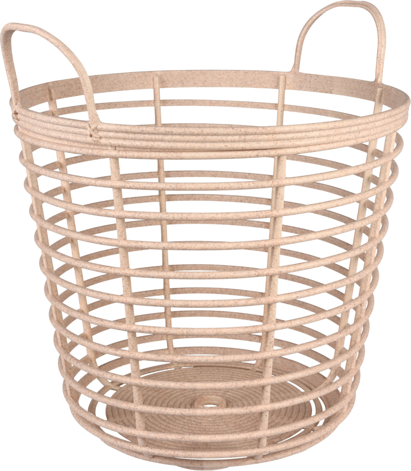 Afbeeldingen van Mand rond 37,4x40,2 cm beige kunststof, eco wood