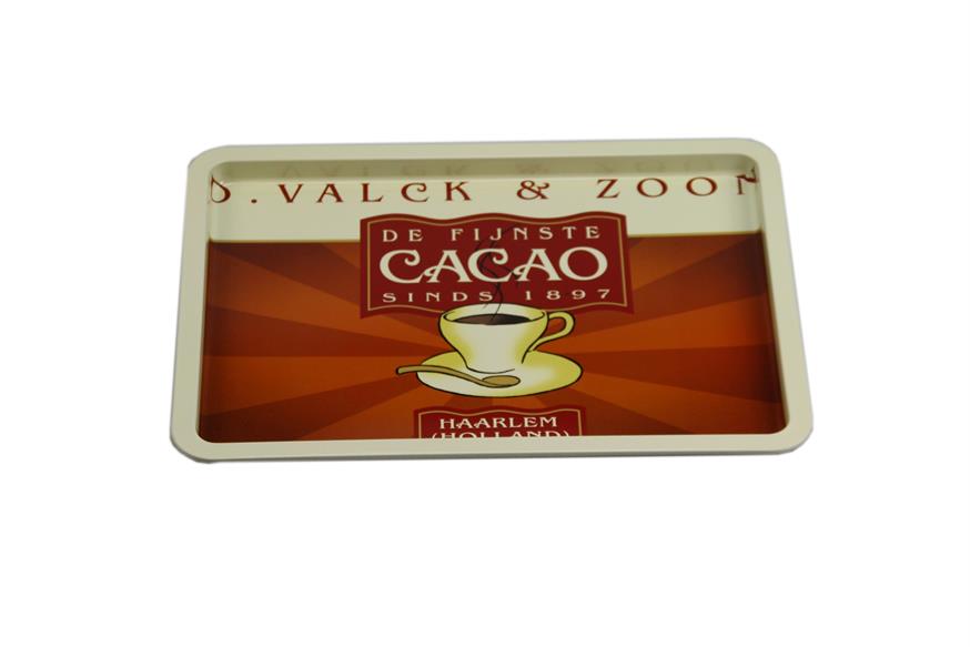 Afbeeldingen van Dienblad rechthoek blik Cacao 29,8x21x1,3 cm (uc)