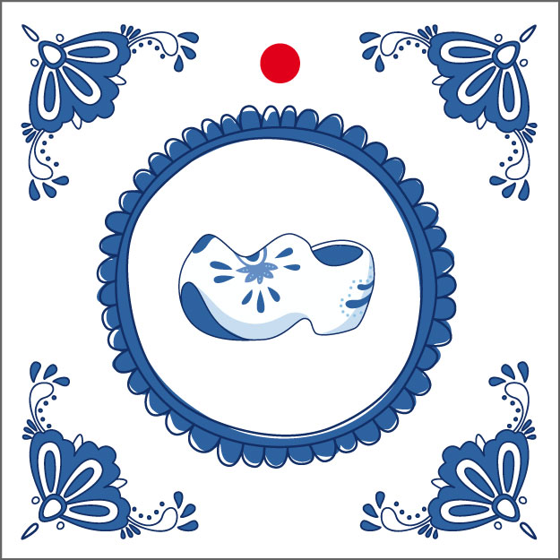 Afbeeldingen van Pak à 20 kadokaartjes Delftsblauw Klompje