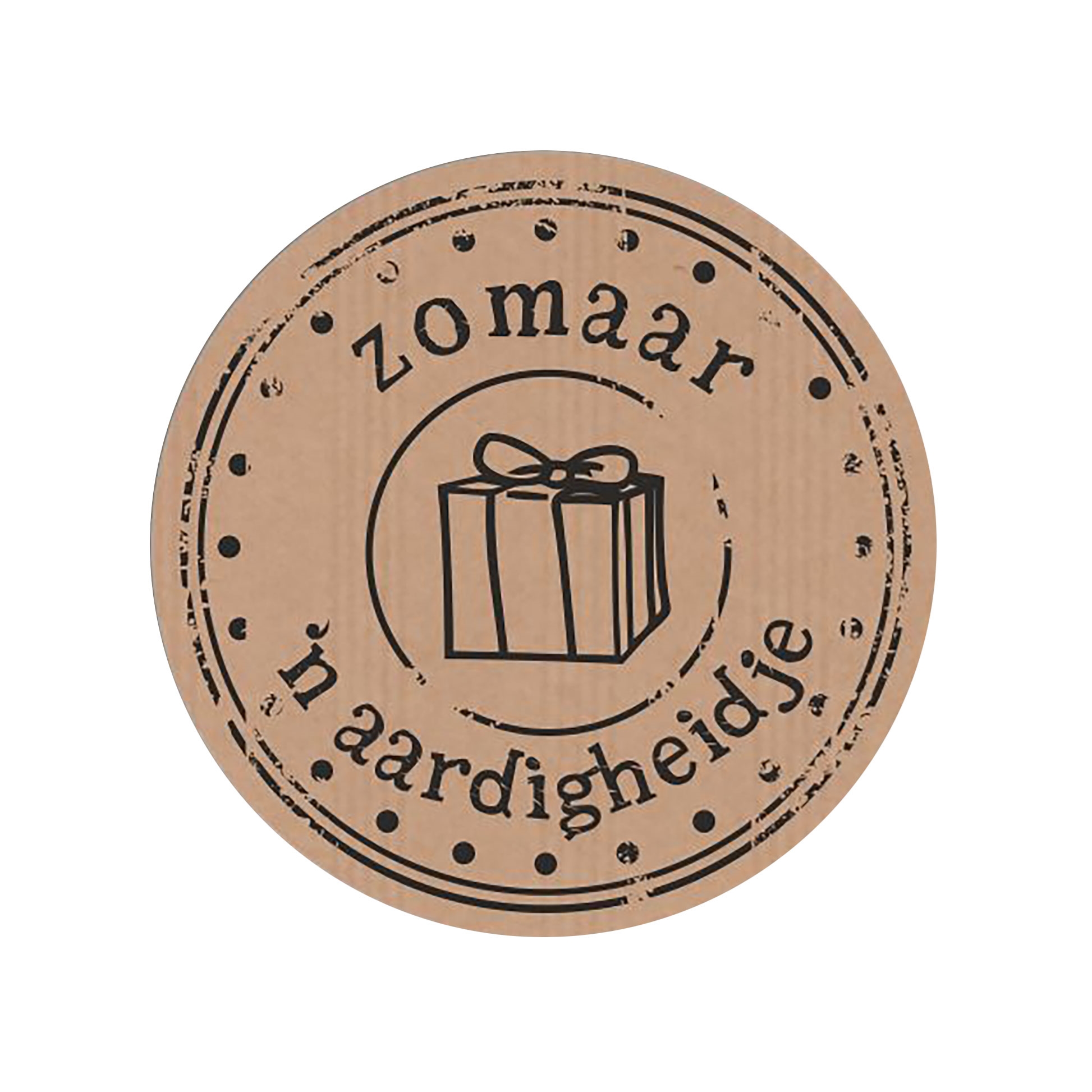 Afbeeldingen van Ds à 500 kado etiket Zomaar n aardigheidje  ø3,5 cm