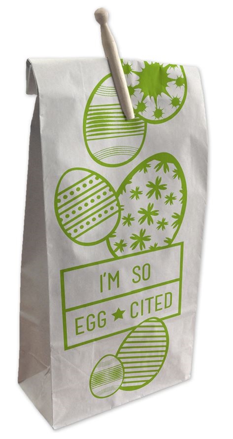 Afbeeldingen van Pak à 10 kadozak 20+10x47 cm Egg Cited incl knijper