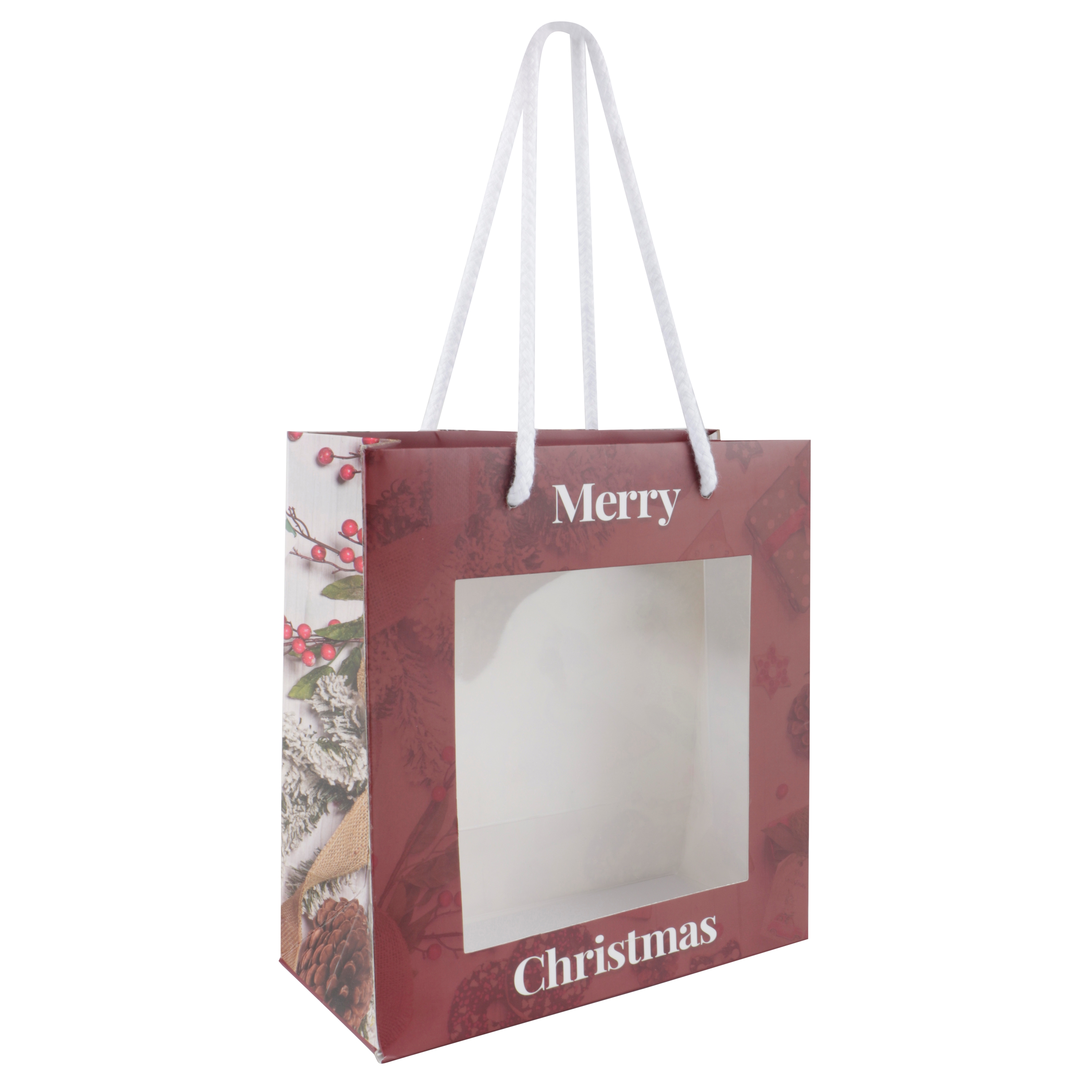 Afbeeldingen van Ds à 25 venstertas 18+8x19 cm Merry Christmas  