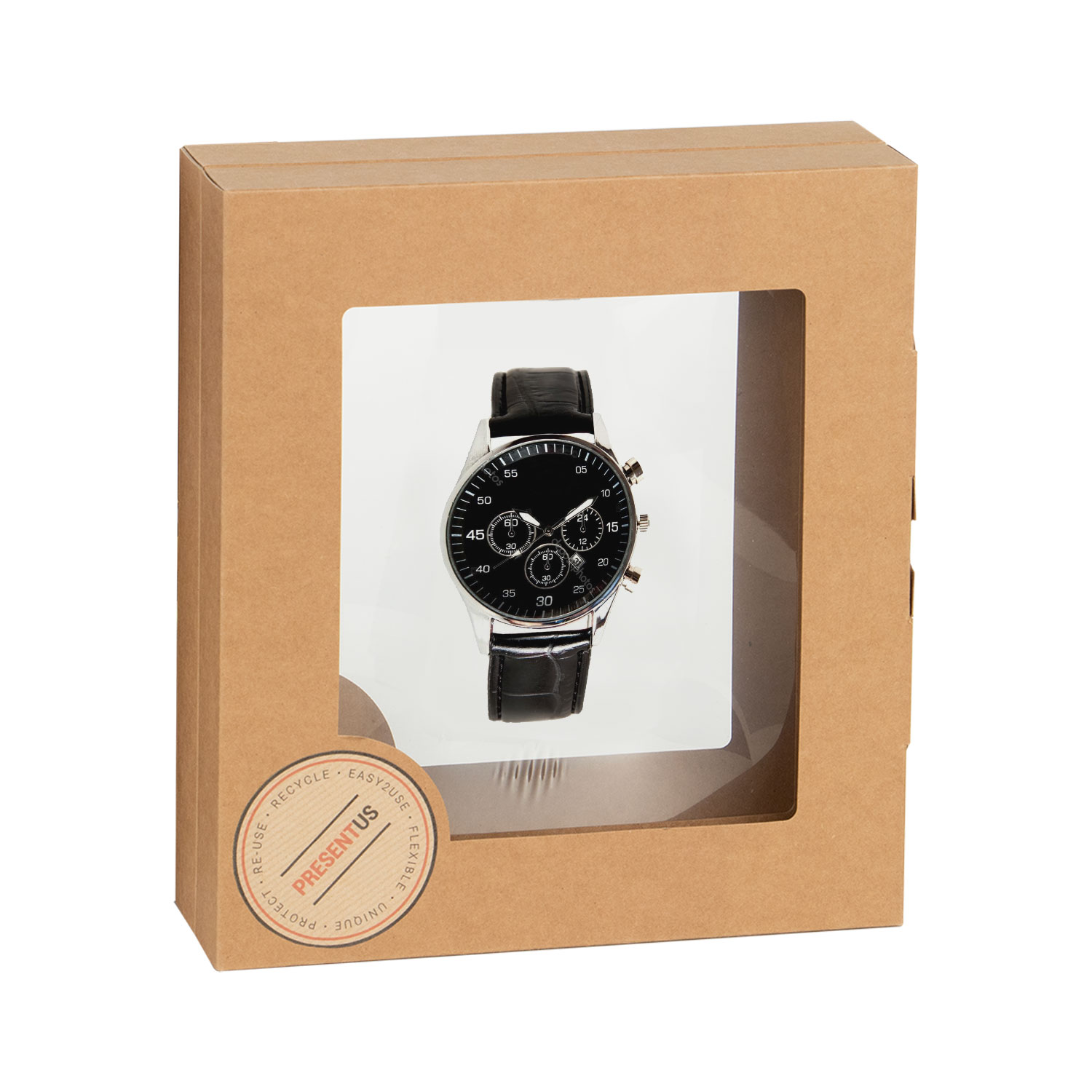 Afbeeldingen van Ds à 24 Presentus bruin kraft 230x230x50 mm.