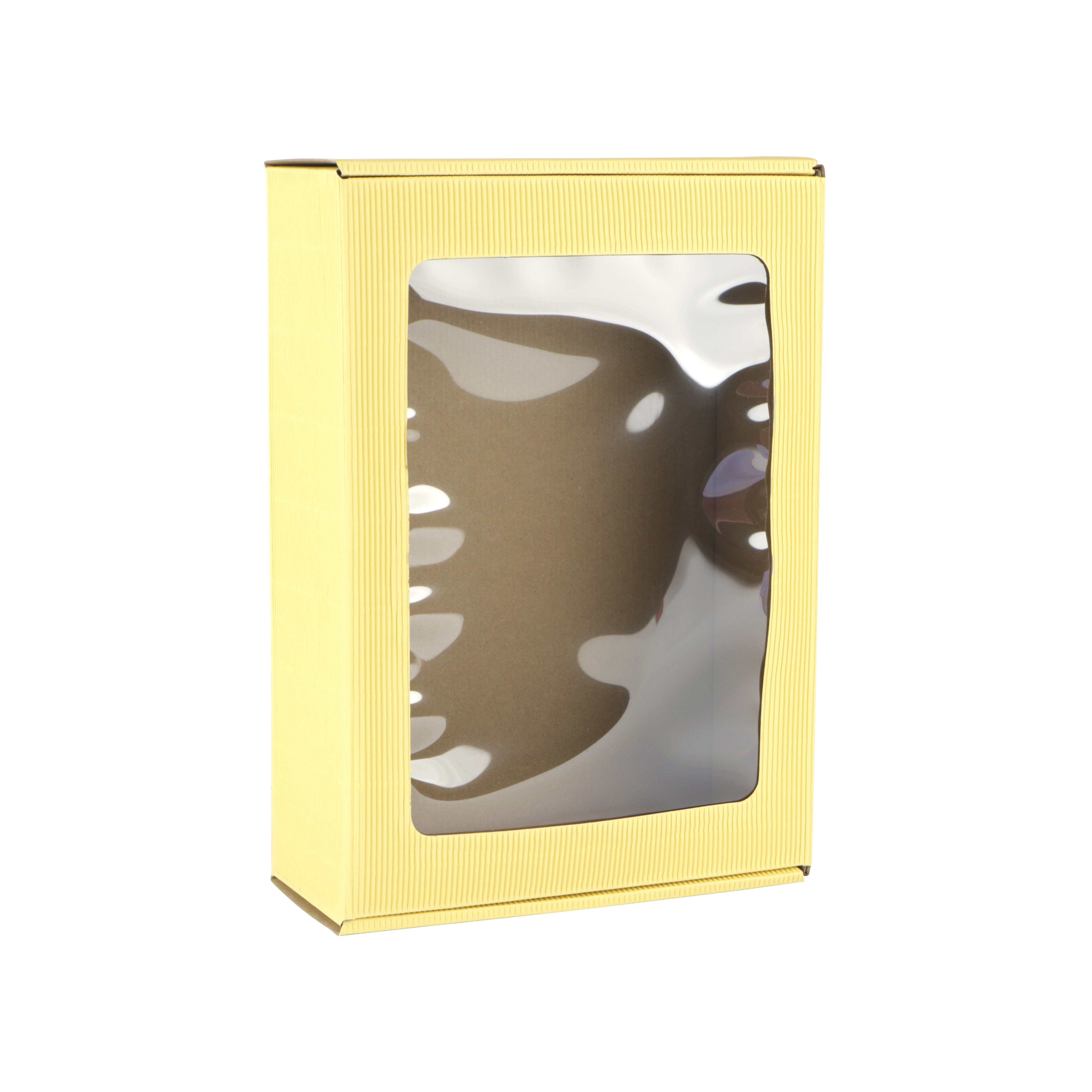 Afbeeldingen van Pak à 10 vensterdoos 30,5x21x8,5 cm open golf geel