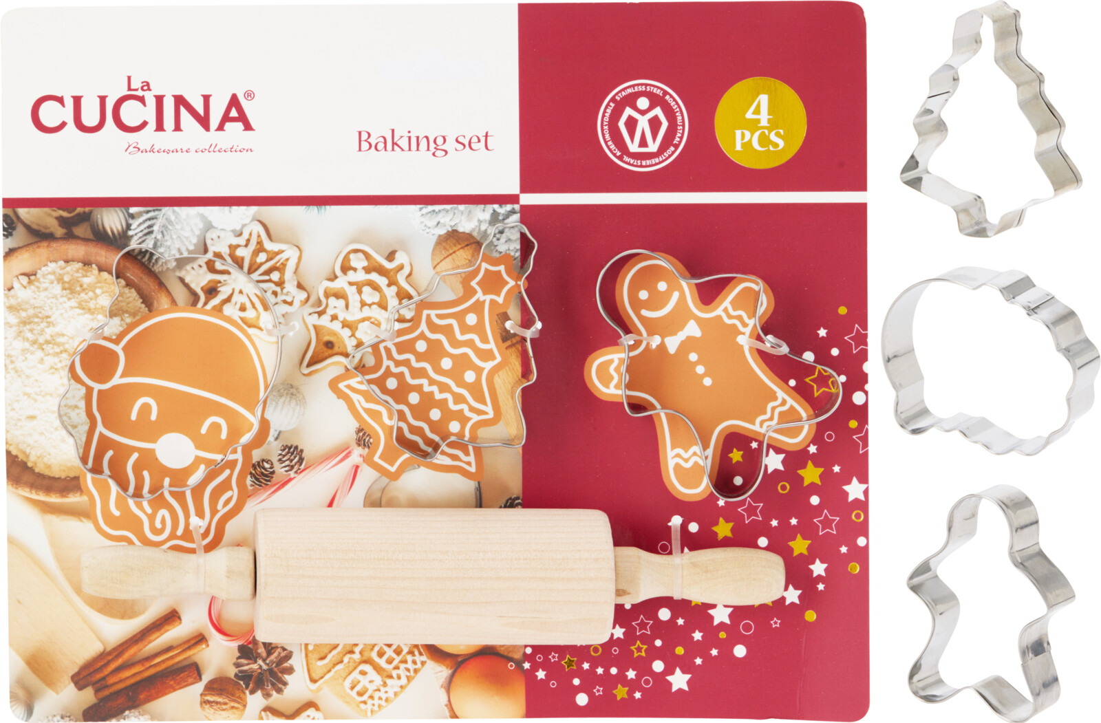 Afbeeldingen van Bakset 4-delig kerstdesigns