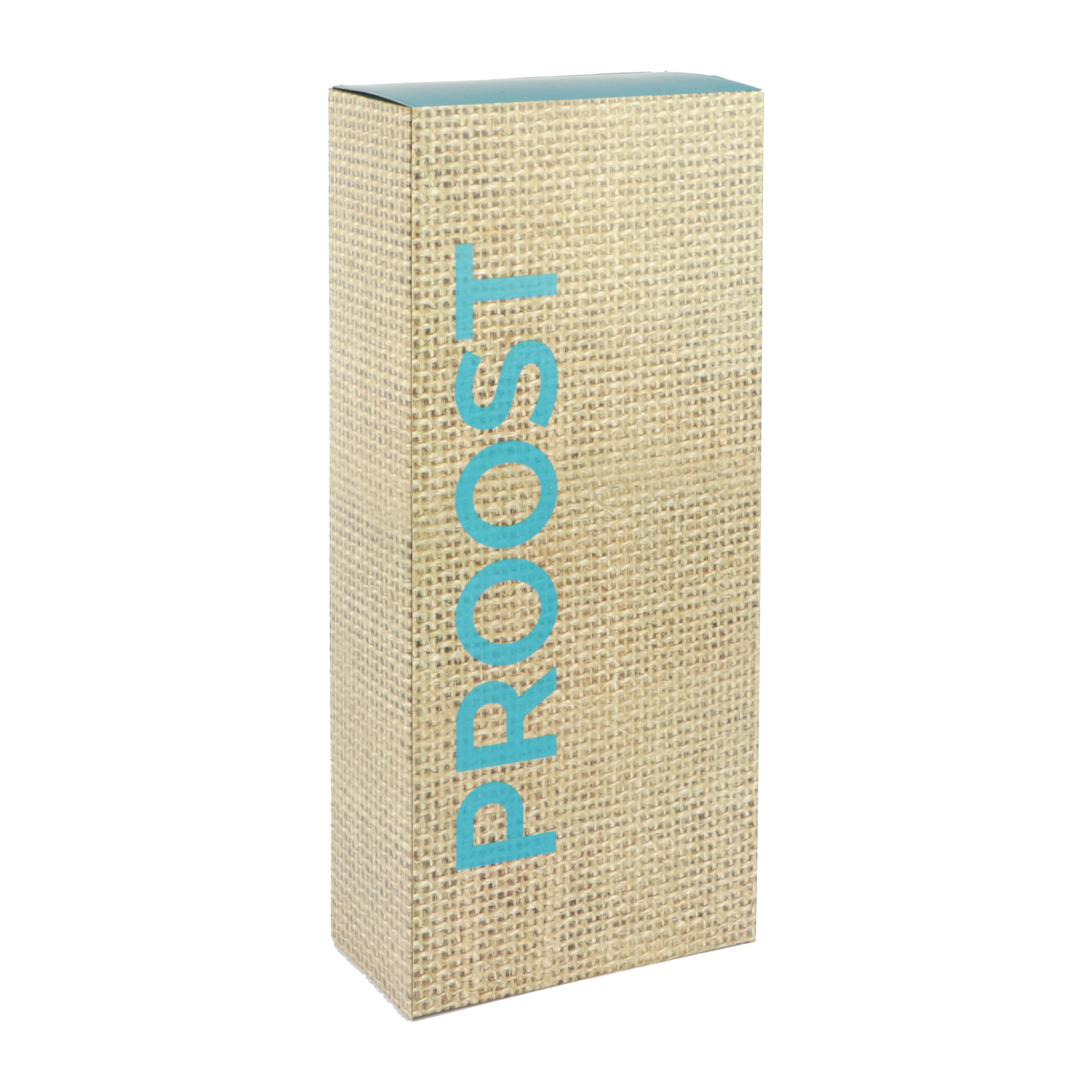 Picture of Kokerdoos 2 fles jute look Proost blauw 16x8x35,6 cm