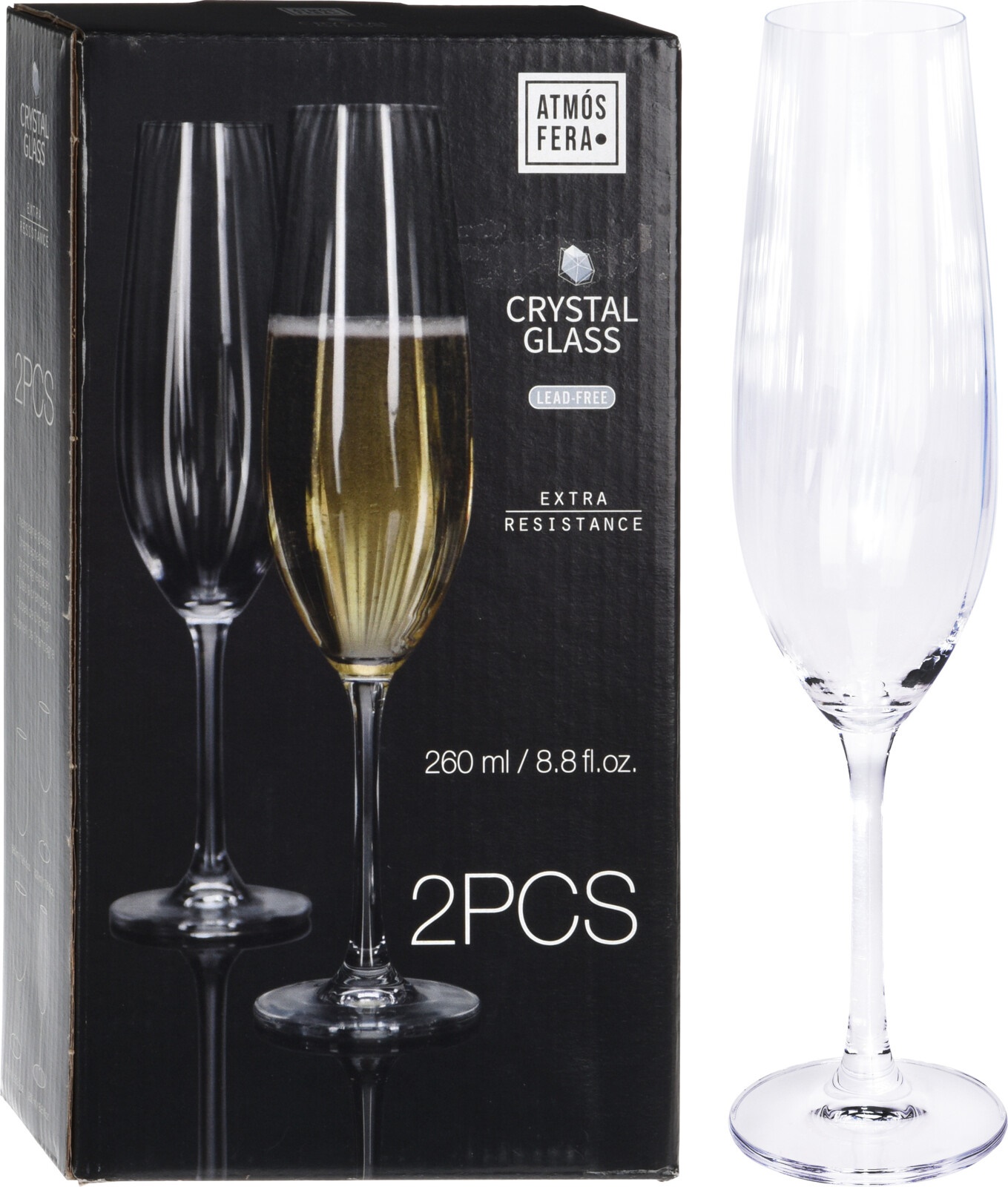 Afbeeldingen van Set à 2 champagneglazen 260 ml